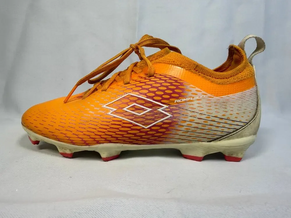 Lotto Roma 200 Youth Soccer Cleats Orange FG Size 2 Lightweight Lace-Up